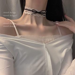 臺灣現貨 貓熊繽雰 女僕風哥德甜美蝴蝶結十字架choker項圈蕾絲項鍊可甜可鹽 暗黑蘿莉鎖骨鏈復古宮廷風黑白潮