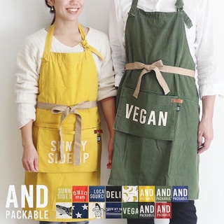 ˙ＴＯＭＡＴＯ生活雜鋪˙日本進口雜貨人氣職人美式風格AND PACKABLE 字母單色丹寧純棉口袋收納袋圍裙(預購)