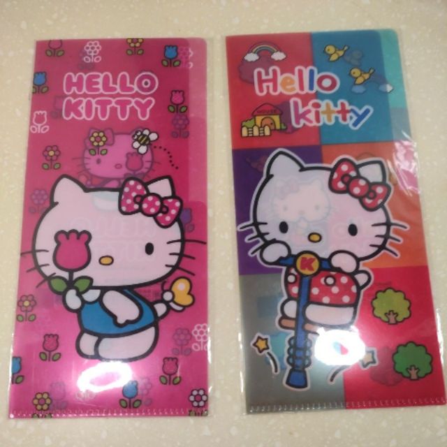 【Sanrio 三麗鷗】hello kitty口罩收納袋『台灣製』[凱蒂貓]長形小雙層L夾 發票 收據小物收納袋