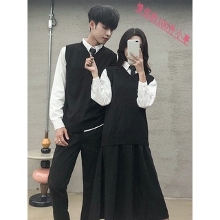 【COUPLE】日系班服秋季套裝初中學生高中生運動會 ins校服裙學院風刺繡毛衣