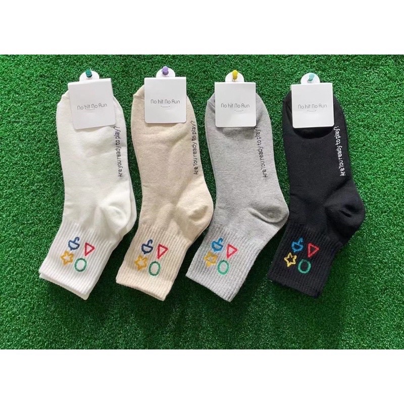 [Be Woman] 韓國製造 魷魚遊戲 圖案 logo 棉襪 中筒襪