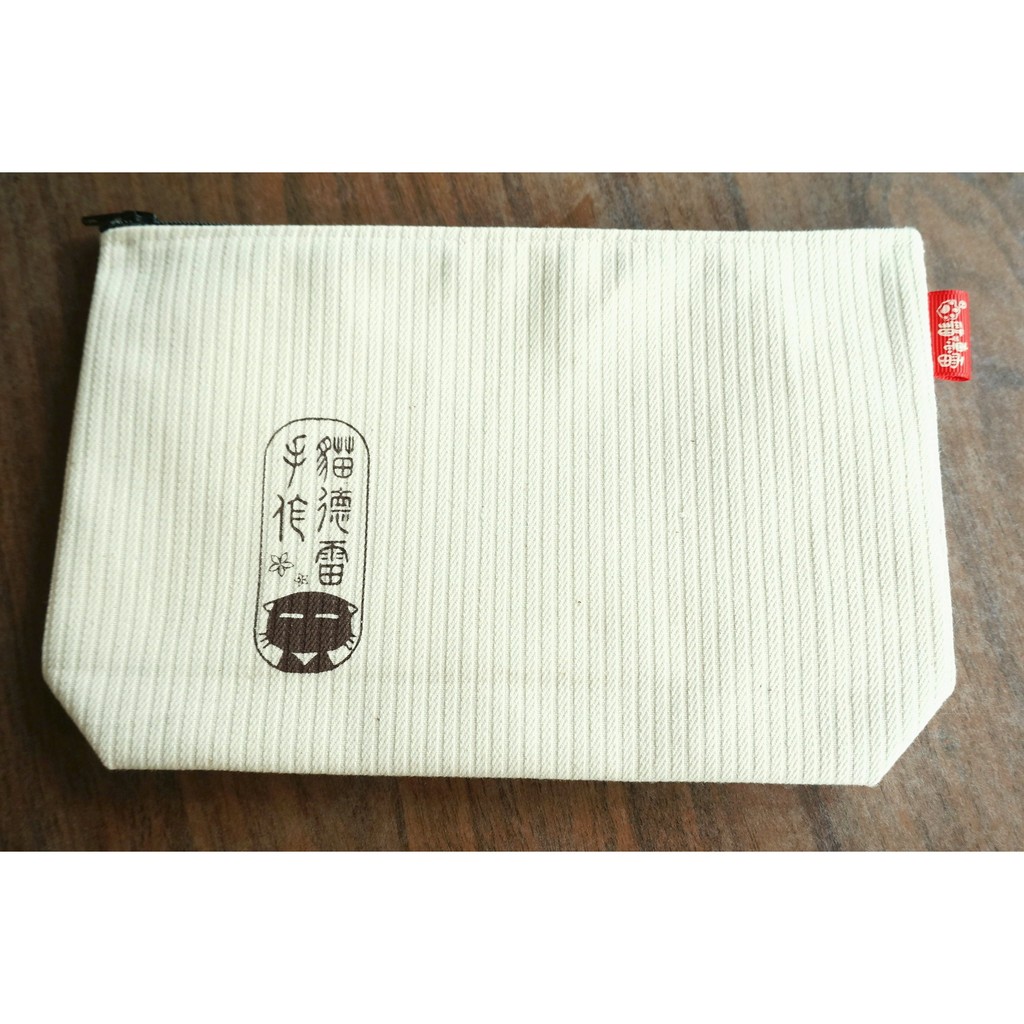 新品上市 貓德雷手作 小貓logo 帆布 筆袋 現金袋 收納袋 化妝包 底寬4 5cm 蝦皮購物