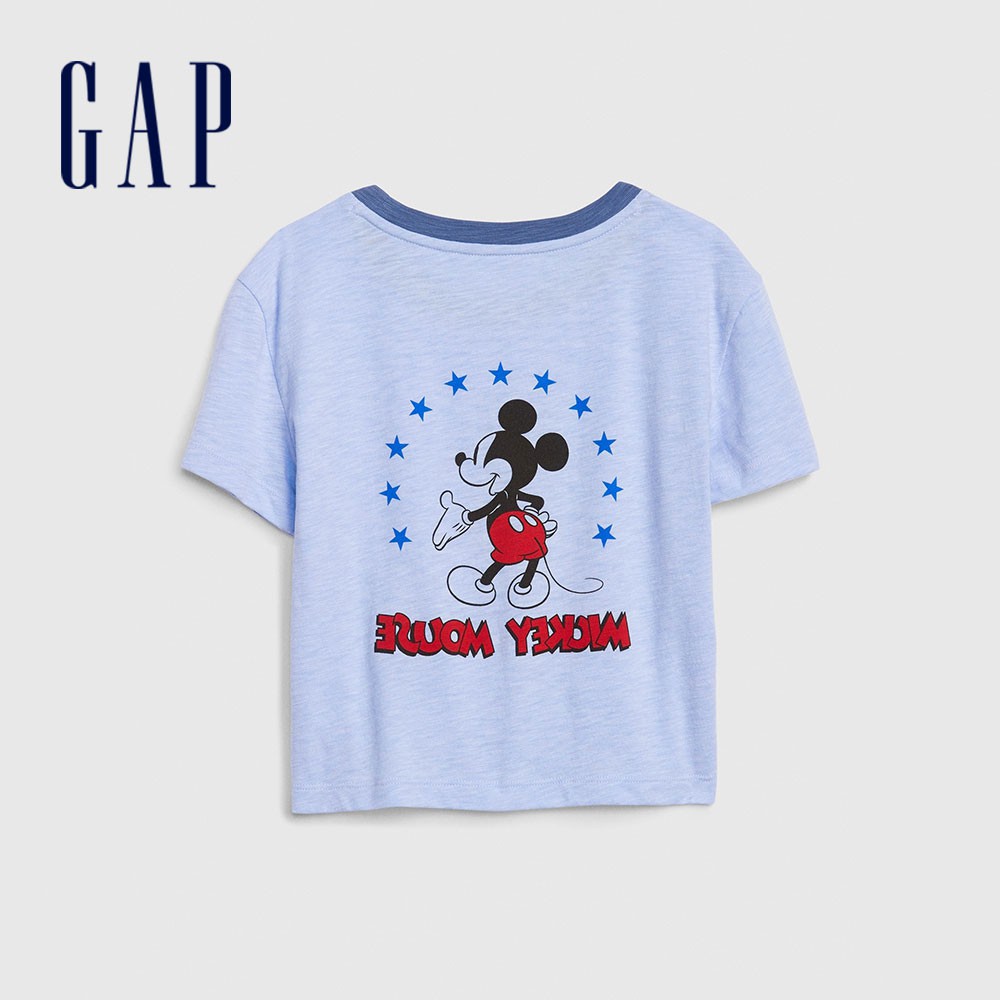 Gap 女童裝 Gap x Disney迪士尼聯名 印花圓領短袖T恤-淺藍色(577852)