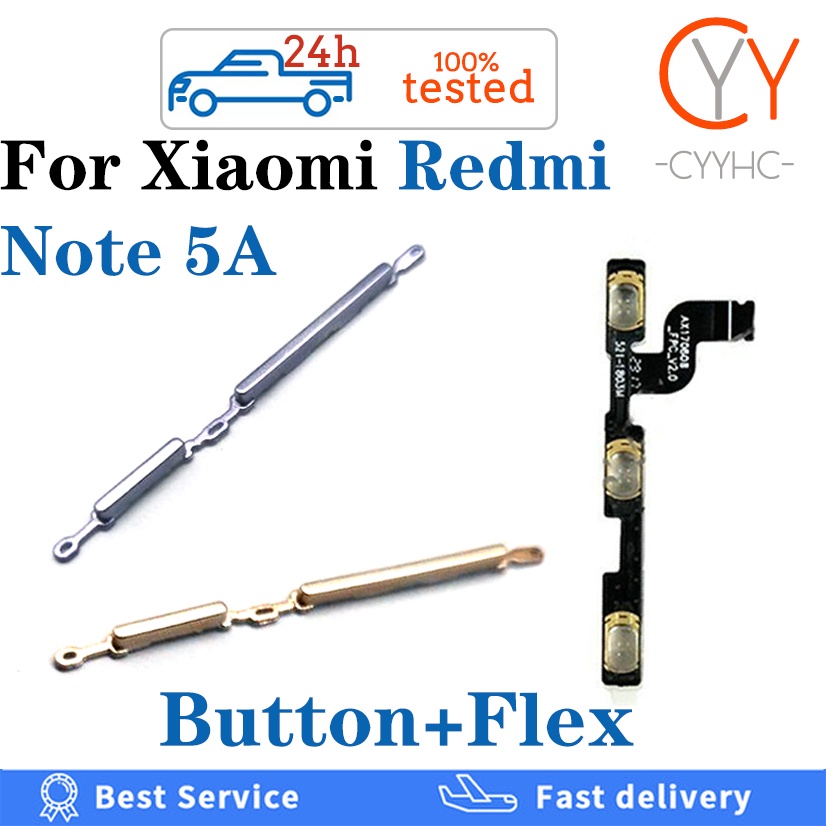XIAOMI 音量按鈕電源開關開關按鈕排線適用於小米 Redmi Note 5A 電纜更換部件
