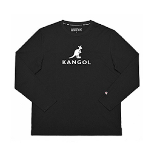 KANGOL 中性款黑色圓領長袖上衣-NO.6951100320