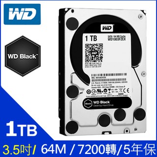 WD【黑標】3.5吋 1TB 2TB 4TB 桌上型硬碟 (WD1003FZEX)