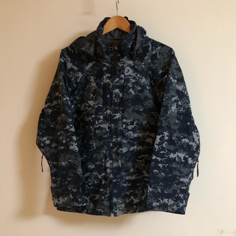 美軍公發 NAVY NWU 海洋數位迷彩 Gore-tex  防風  防水 外套單件沒有內裡  黃金尺寸 S-XS 古著