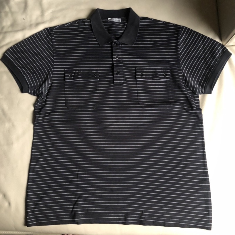 保證正品 Dior Homme DH 絲光棉 條紋 短袖 POLO 衫 SIZE XL