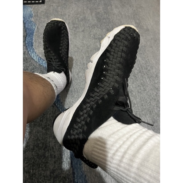 Nike Air Footscape Woven 二手黑色 編織鞋 側綁