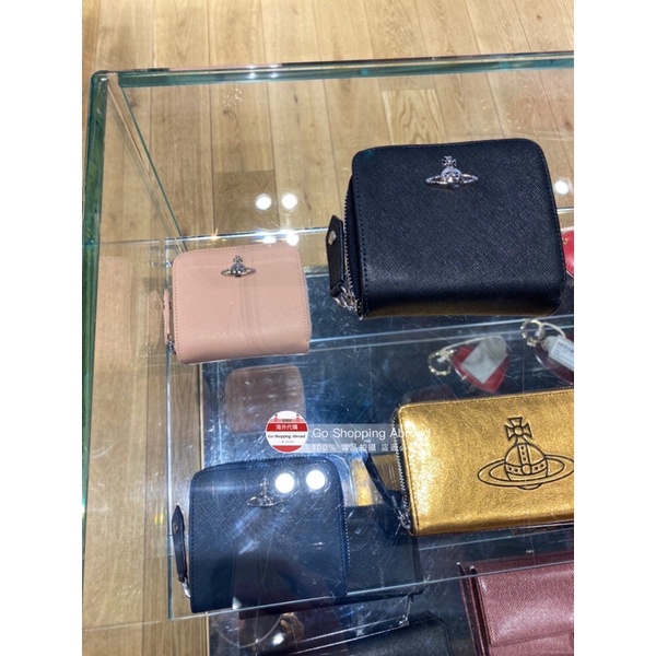 SoHoShop歐洲代購  Vivienne Westwood 星球LOGO短款摺疊錢包皮夾短夾 帶釦式零錢位 6卡