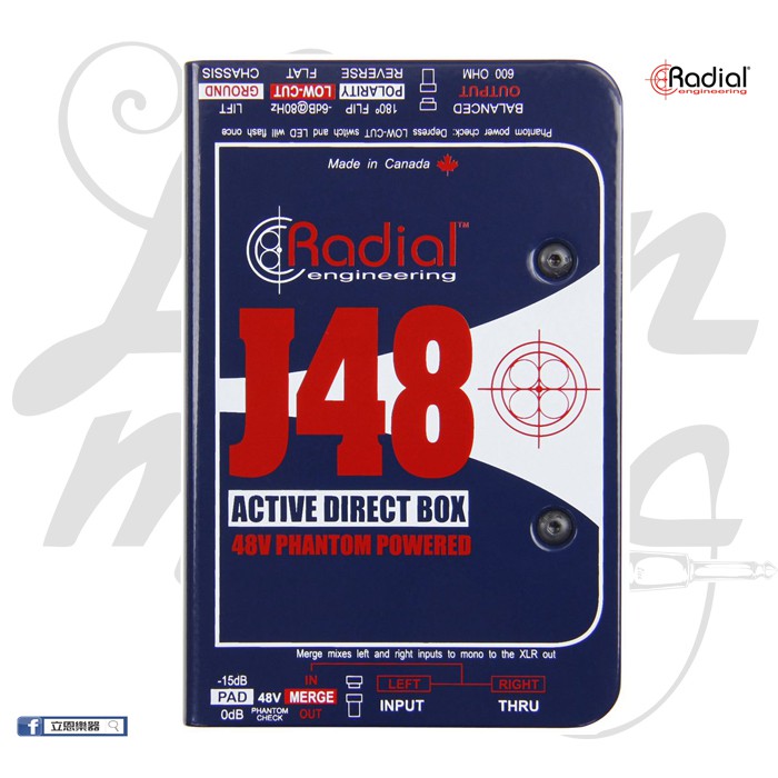『立恩樂器』免運分期公司貨 Radial J48 主動式 DI Direct box J-48