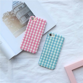 Iphone6/6s/6Plus/6s Plus/7/7plus簡約格子磨砂文青氣質情侶男女手機硬殼