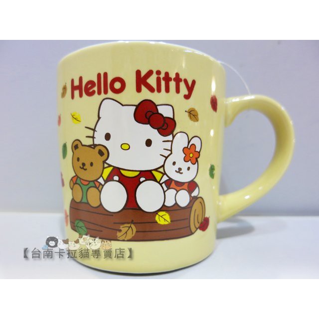 SUPER日式卡通精品 三麗鷗 hello kitty馬克杯 kitty落葉款馬克杯