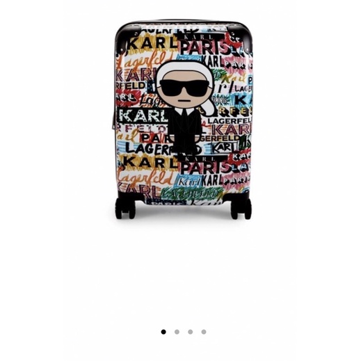 超美【KARL LAGERFELD】人氣款👑卡爾20吋彩色塗鴨款行李登機箱Explosion Suitcase