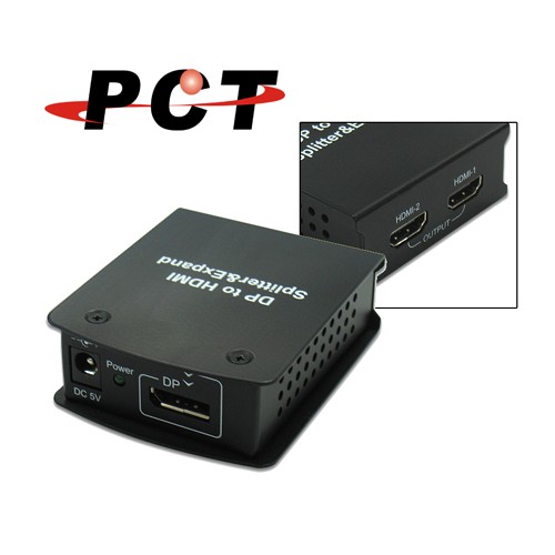 【PCT】專業型 1進2出Displayport影音分配/延伸器(DHS122)