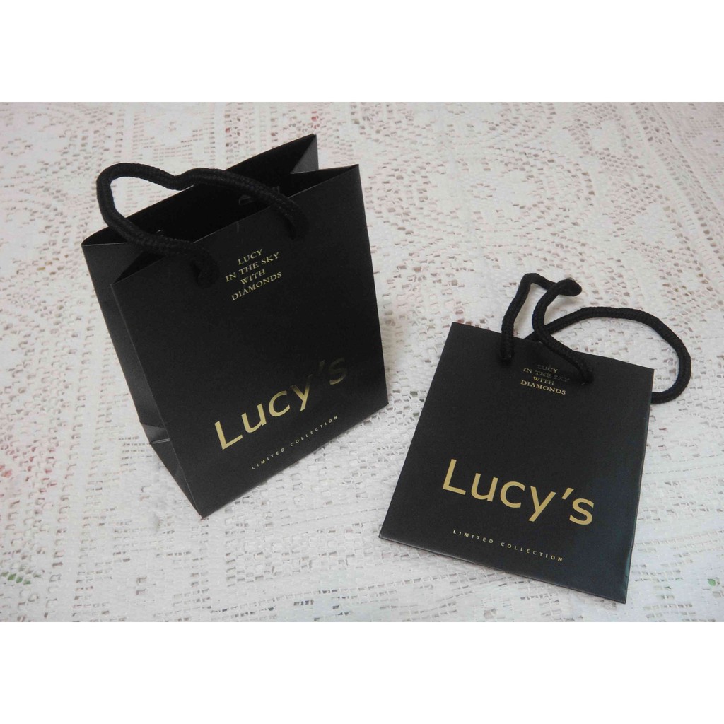 Lucy's黑色燙金紙袋/飾品紙袋/禮品紙袋/提袋/環保袋/禮物袋