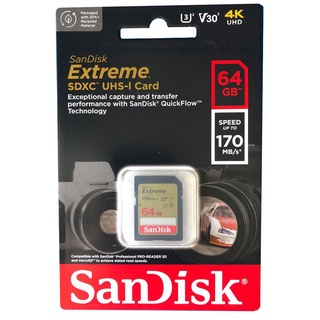 閃迪 SanDisk 64GB Extreme SDXC UHS-I 記憶卡 (170MB/s)(平行進口)