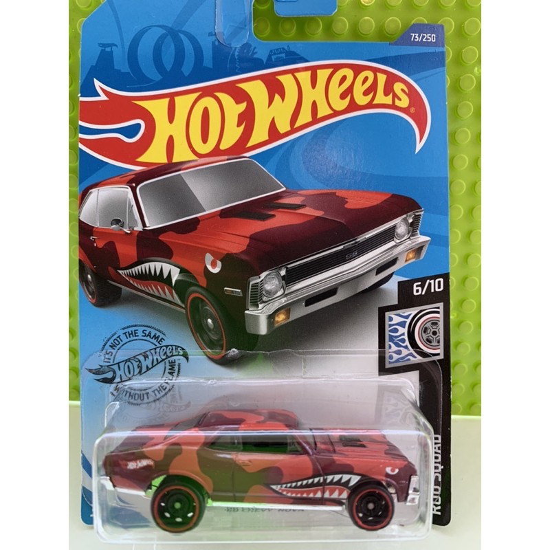 全新 Hot wheels 風火輪小汽車 68 chevy nova 紅色 雪弗蘭　戰鬥飛虎隊最經典鯊魚頭噴漆