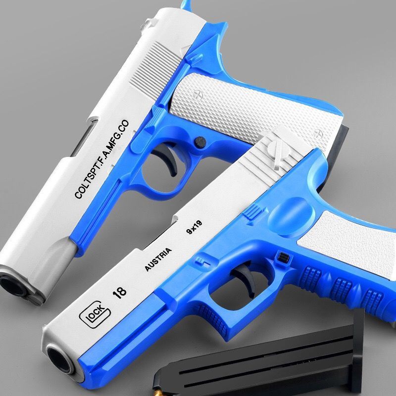 【新品熱賣】格洛克拋殼軟彈槍下供彈夾柯爾特軟彈手槍沙漠之鷹兒童玩具槍模型