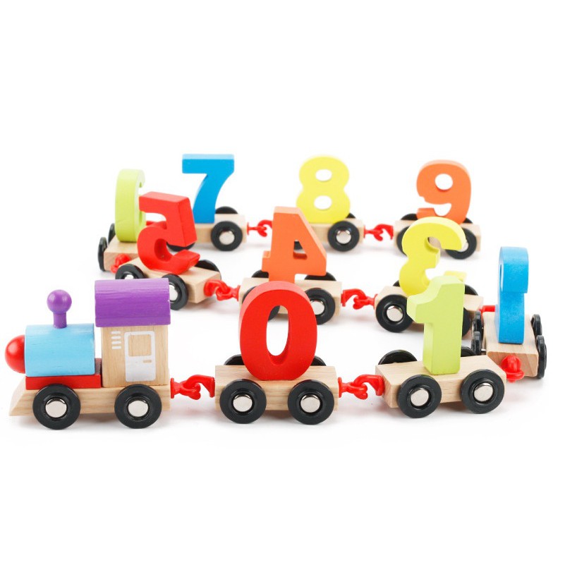 現貨 〔幼兒玩具】數字小火車積木玩具 ♥ 玩具車 木製積木 拖拉數字列車 ♥ 木質火車 列車 認識數字 玩具