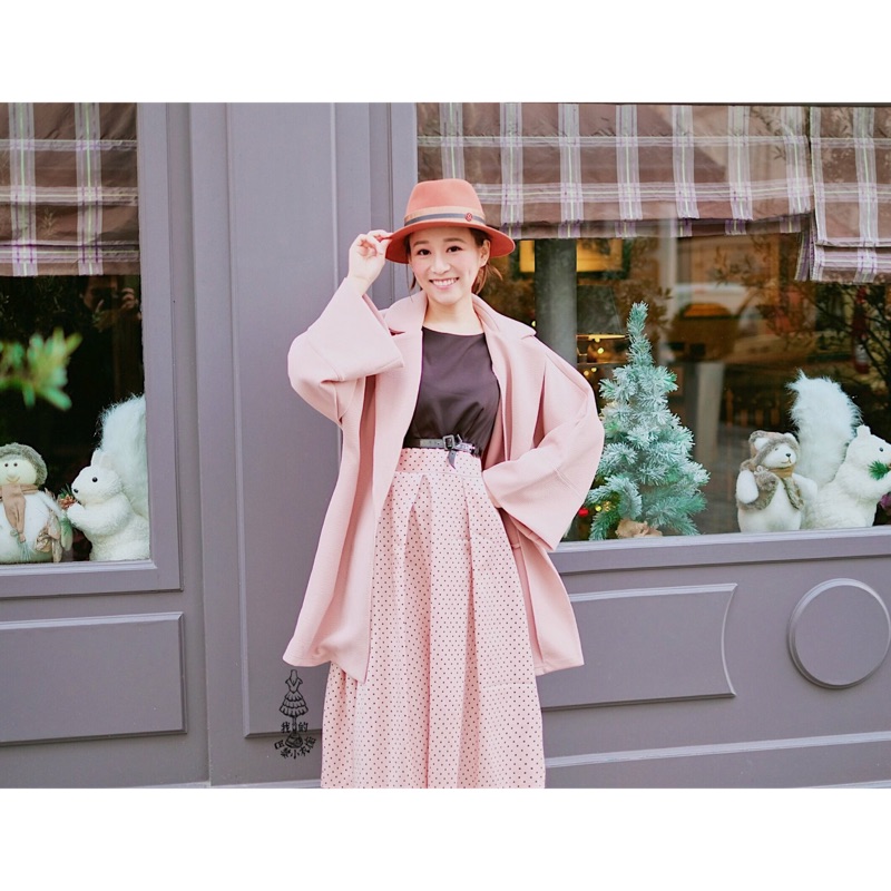 全新轉賣我的巴黎小衣櫥英國代購粉紅麂皮大衣