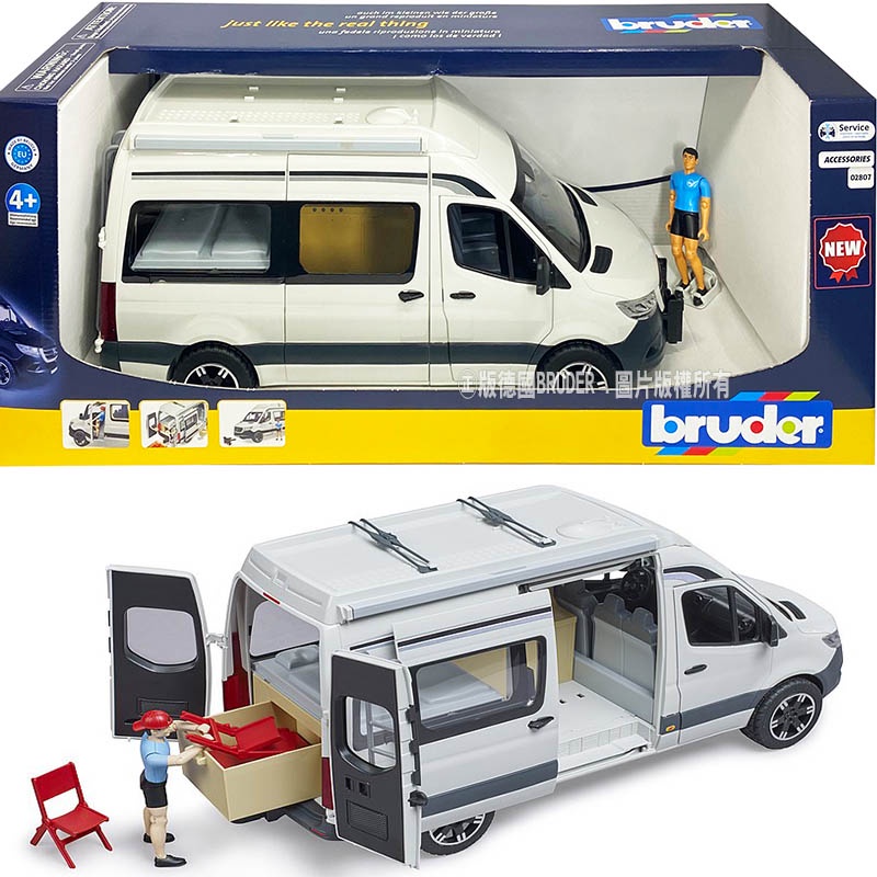 【HAHA小站】RU2672 正版 德國製造 BRUDER 1:16 賓士露營車(含人偶) 露營車 賓士 大型汽車 兒童