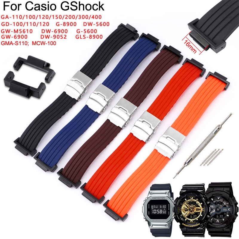 卡西歐 G-Shock GA 110 MCW GD-100 G5600 DW GW-6900 錶帶腕帶皮帶的輪胎矽膠錶帶