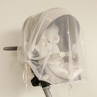 日系嬰兒推車蚊帳/刺繡紗罩/免安裝網紗防蚊罩