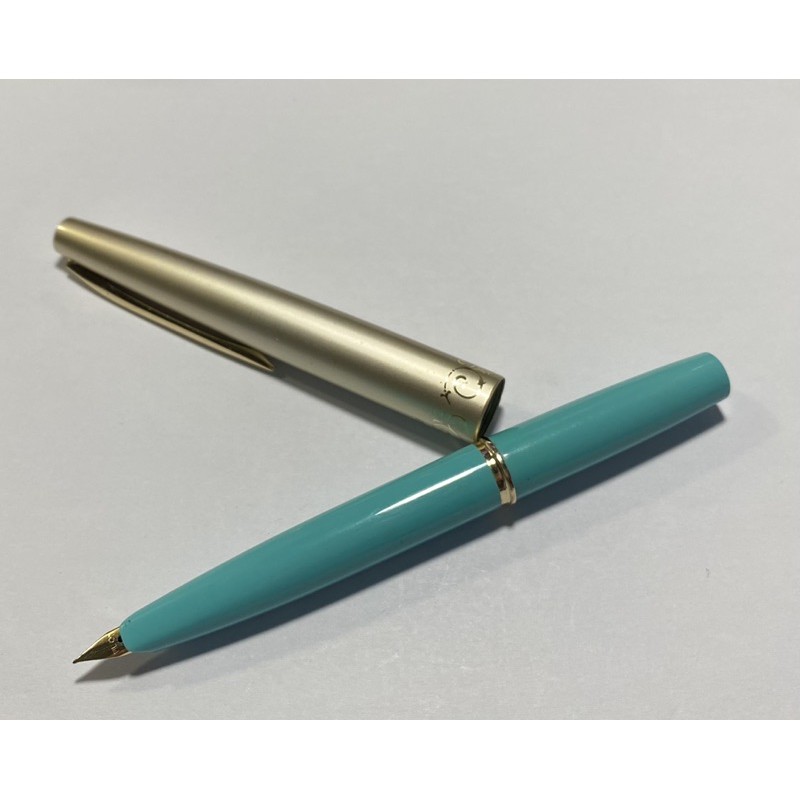 日本製 百樂鋼筆 短鋼筆 Pilot 14K 三角尖 早期款細字鋼筆 稀有藍色款 32