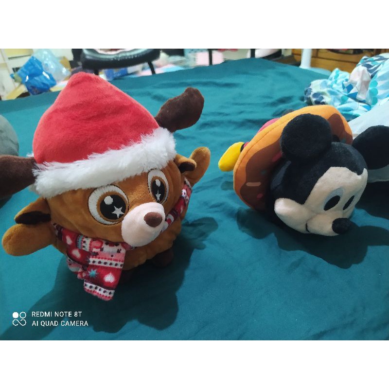 【二手】娃娃 絨毛玩具 填充玩具 聖誕麋鹿 米老鼠米奇