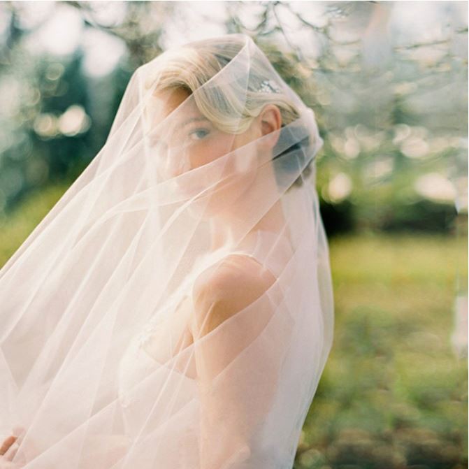 【菲妮公主】新娘頭紗  乳白色 純白色素紗裸紗10米 婚紗 禮服