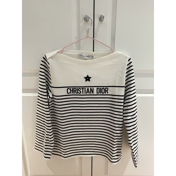 新作】Dior 22ss ハートロゴパッチ ストライプ長袖シャツ 37-