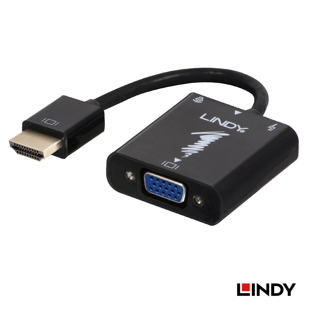 LINDY 林帝 主動式 HDMI TO VGA &amp; 音源轉接器 38195_A 大洋國際電子