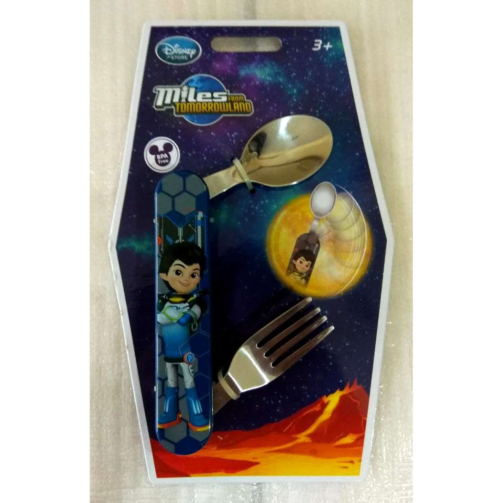 全新 正版迪士尼 Disney Miles 麥爾斯 二合一餐具 (湯匙+叉子)