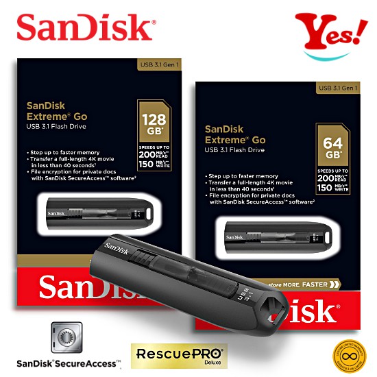 【Yes！公司貨】限時特價❗️SanDisk Extreme Go CZ CZ800 64G/GB USB3.1 隨身碟