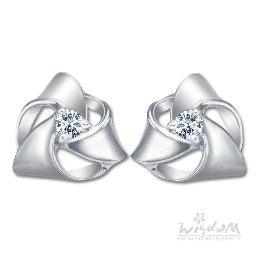 威世登 情有獨鍾14K金耳針式鑽石耳環 DF02012-AGHXX