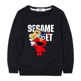 兒童芝麻街衛衣男女童sesame street長袖圓領上衣春秋中大童elmo純棉衣服