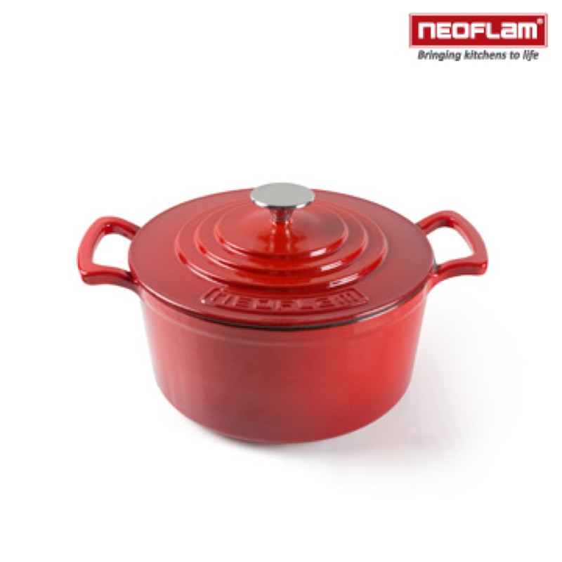 韓國NEOFLAM 24cm厚釡琺瑯鑄鐵湯鍋