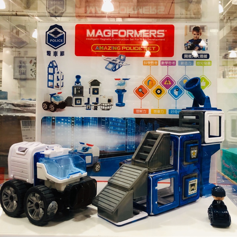 獨家特價 Magformers 風物語磁性建構片 創意警車 兒童玩具 玩具警車組 50片