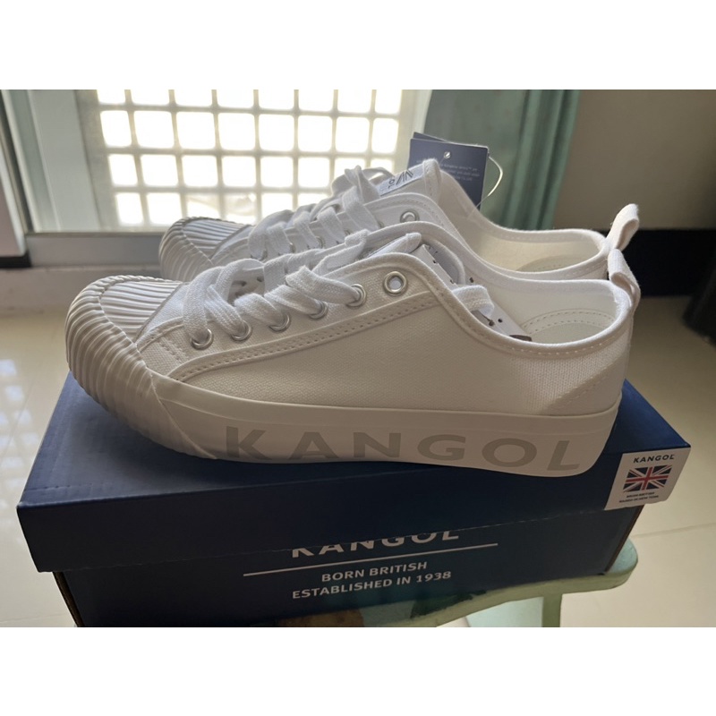 （ 全新）KANGOL 白色 帆布 餅乾鞋  女 （24公分）6122160100