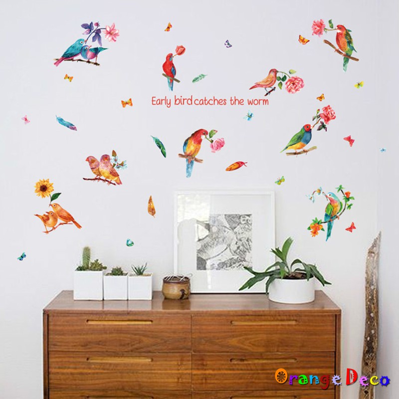 【橘果設計】鸚鵡 壁貼 牆貼 壁紙 DIY組合裝飾佈置