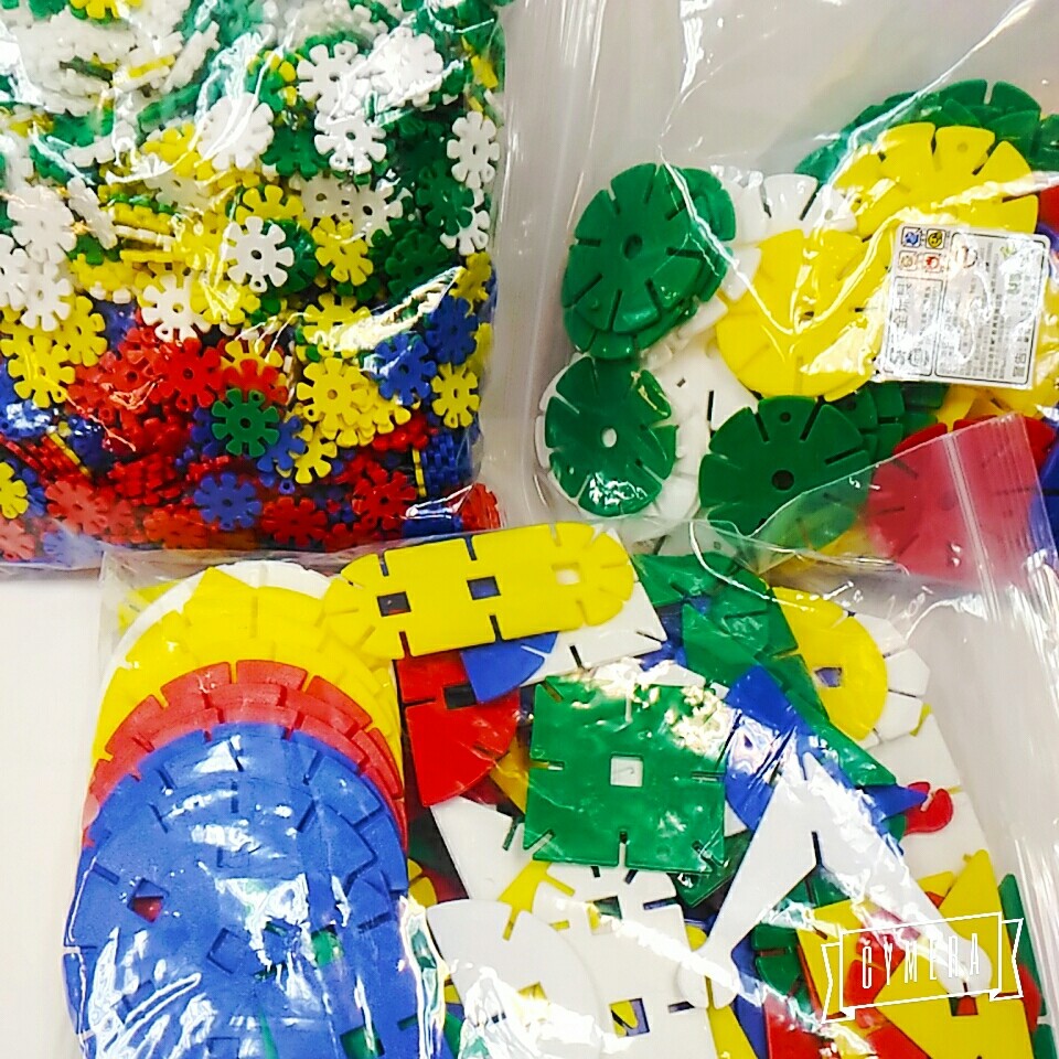 台灣製 幼稚園必備教具 超值量販包圓花大 小積木8形大片組合積木創意益智雪花片 蝦皮購物