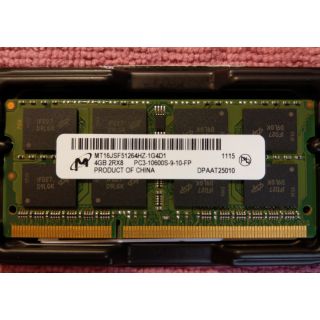 美光Micron雙面DDR3-1333(PC10600) 4GB NB記憶體