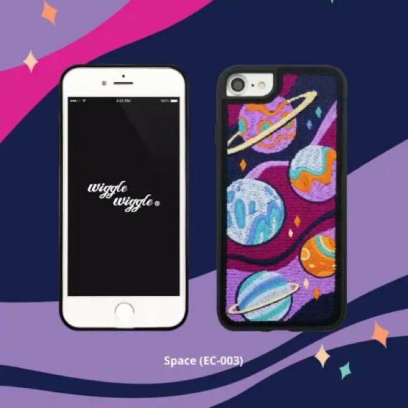 全新轉賣 韓國代購Wiggle Wiggle iphone7/8 7+/8+ 刺繡手機殼 現貨 SPACE超正星球款