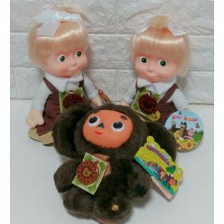 ❄挖挖寶☸️絕版 俄國 俄文 瑪莎與熊 大耳查布 車布 絨毛娃娃 玩偶公仔 瑪莎 會說話 音樂 布偶玩具 大耳猴 卡通