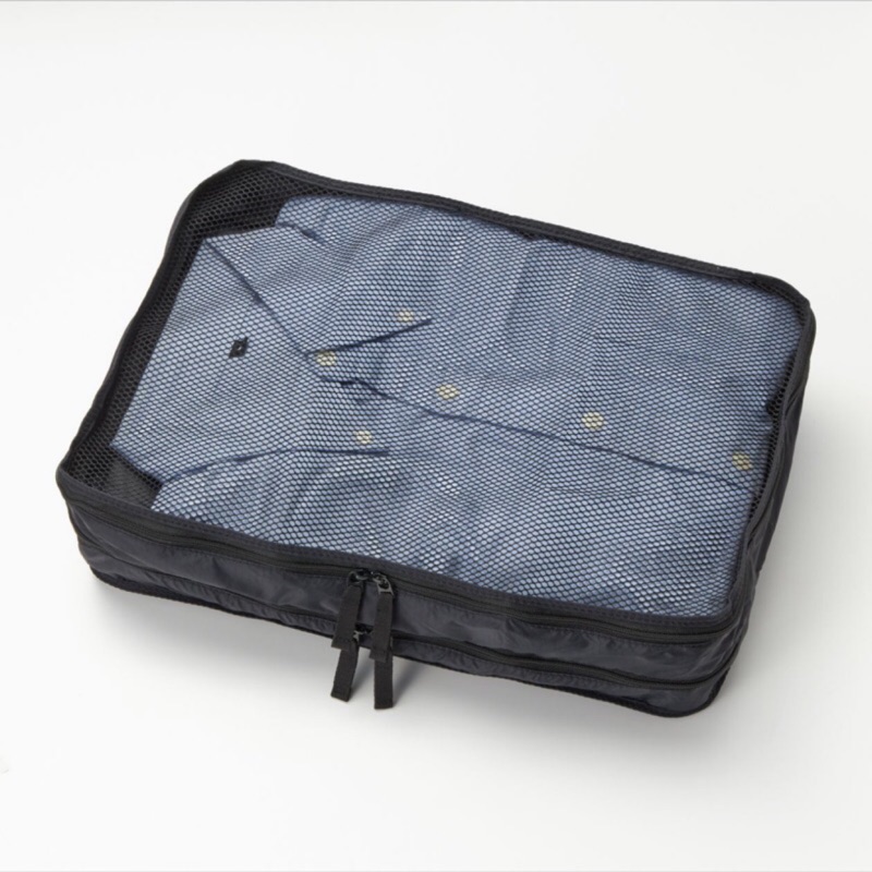無印良品 MUJI 滑翔傘布旅行分類可折收納袋/雙層