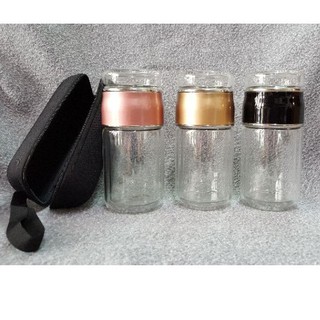 ☆仙德曼☆雙層玻璃翻轉泡茶隨身杯