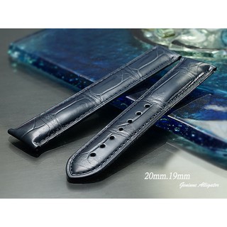 【時間探索】全新進口純正鱷魚皮-OMEGA代用錶帶 ( 20mm.19mm ).艾美