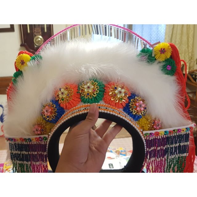 阿美族傳統 手工 羽絨花帽 蝦皮購物