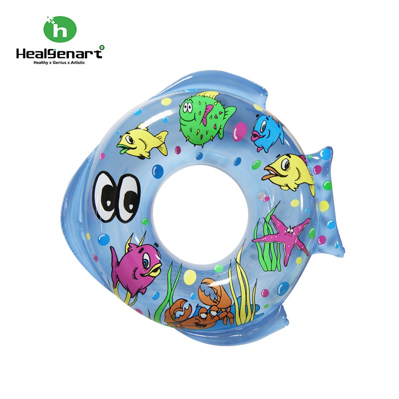 【Healgenart】海魚造型彩繪泳圈 雙魚座兒童43cm黃色/藍色可愛魚型游泳圈浮板。3-5歲孩童~~二色大促銷